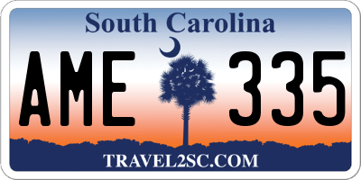 SC license plate AME335