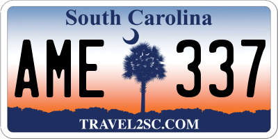 SC license plate AME337