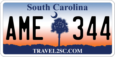 SC license plate AME344