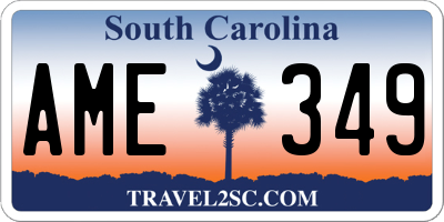SC license plate AME349