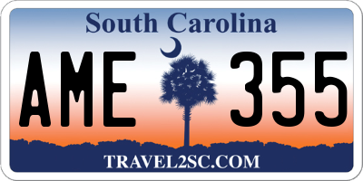 SC license plate AME355