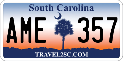 SC license plate AME357