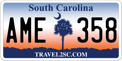 SC license plate AME358