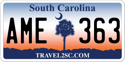SC license plate AME363