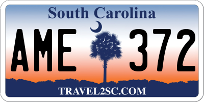 SC license plate AME372