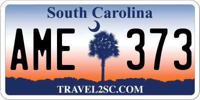 SC license plate AME373