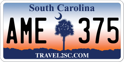 SC license plate AME375