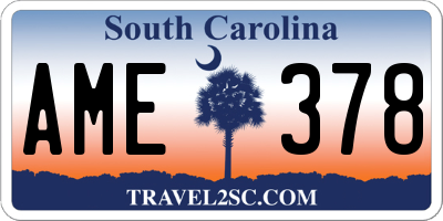 SC license plate AME378