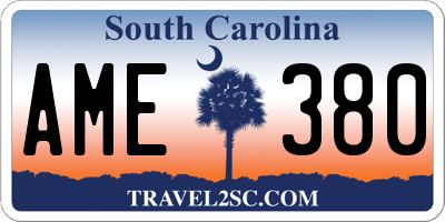 SC license plate AME380