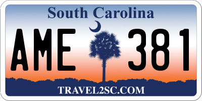 SC license plate AME381