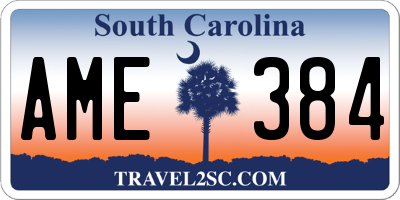 SC license plate AME384