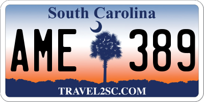 SC license plate AME389