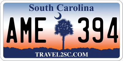 SC license plate AME394