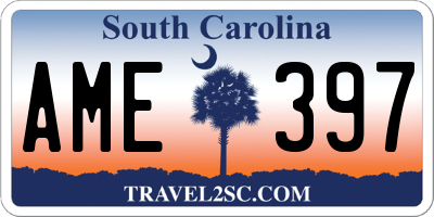SC license plate AME397