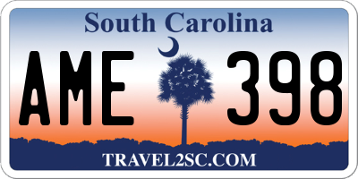 SC license plate AME398