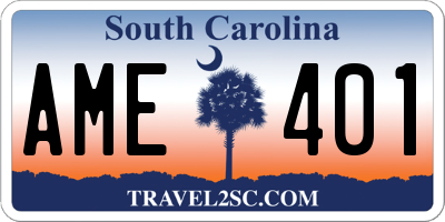 SC license plate AME401