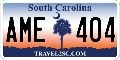 SC license plate AME404