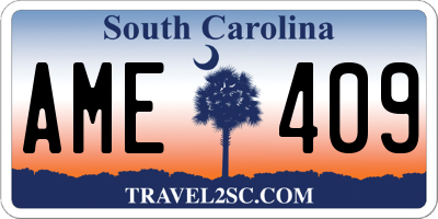 SC license plate AME409