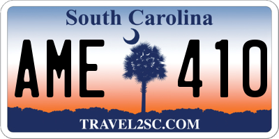 SC license plate AME410