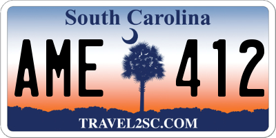 SC license plate AME412
