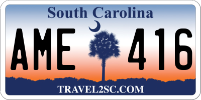 SC license plate AME416
