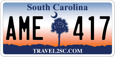 SC license plate AME417