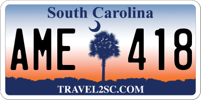 SC license plate AME418