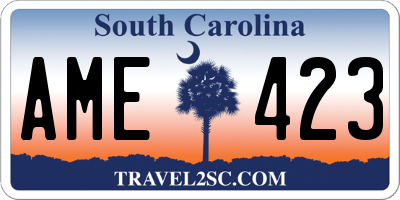 SC license plate AME423