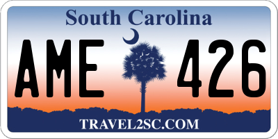 SC license plate AME426