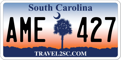 SC license plate AME427
