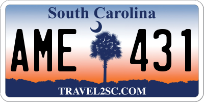 SC license plate AME431