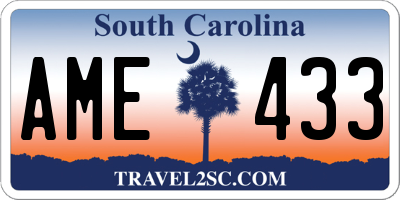 SC license plate AME433