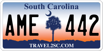 SC license plate AME442
