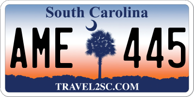 SC license plate AME445