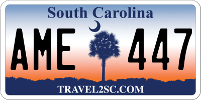 SC license plate AME447