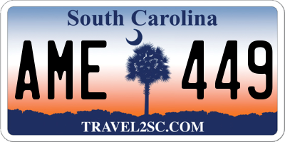SC license plate AME449