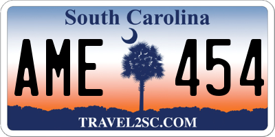 SC license plate AME454