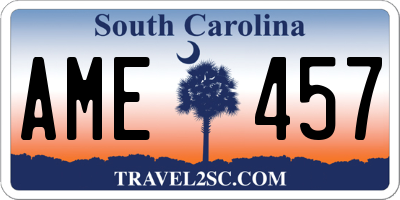 SC license plate AME457