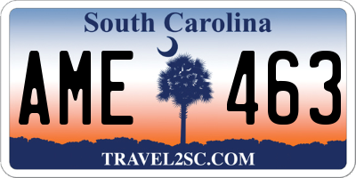 SC license plate AME463