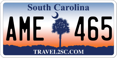 SC license plate AME465