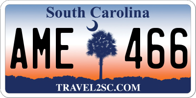 SC license plate AME466