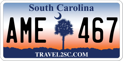 SC license plate AME467