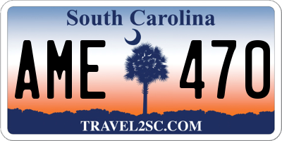 SC license plate AME470