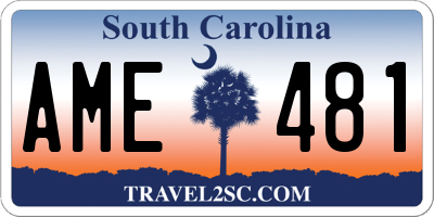 SC license plate AME481
