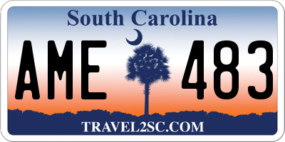 SC license plate AME483