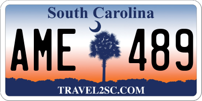 SC license plate AME489