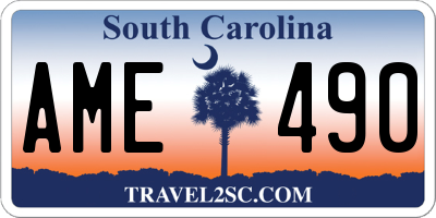 SC license plate AME490