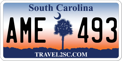 SC license plate AME493