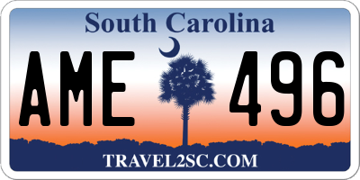 SC license plate AME496