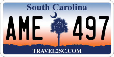 SC license plate AME497